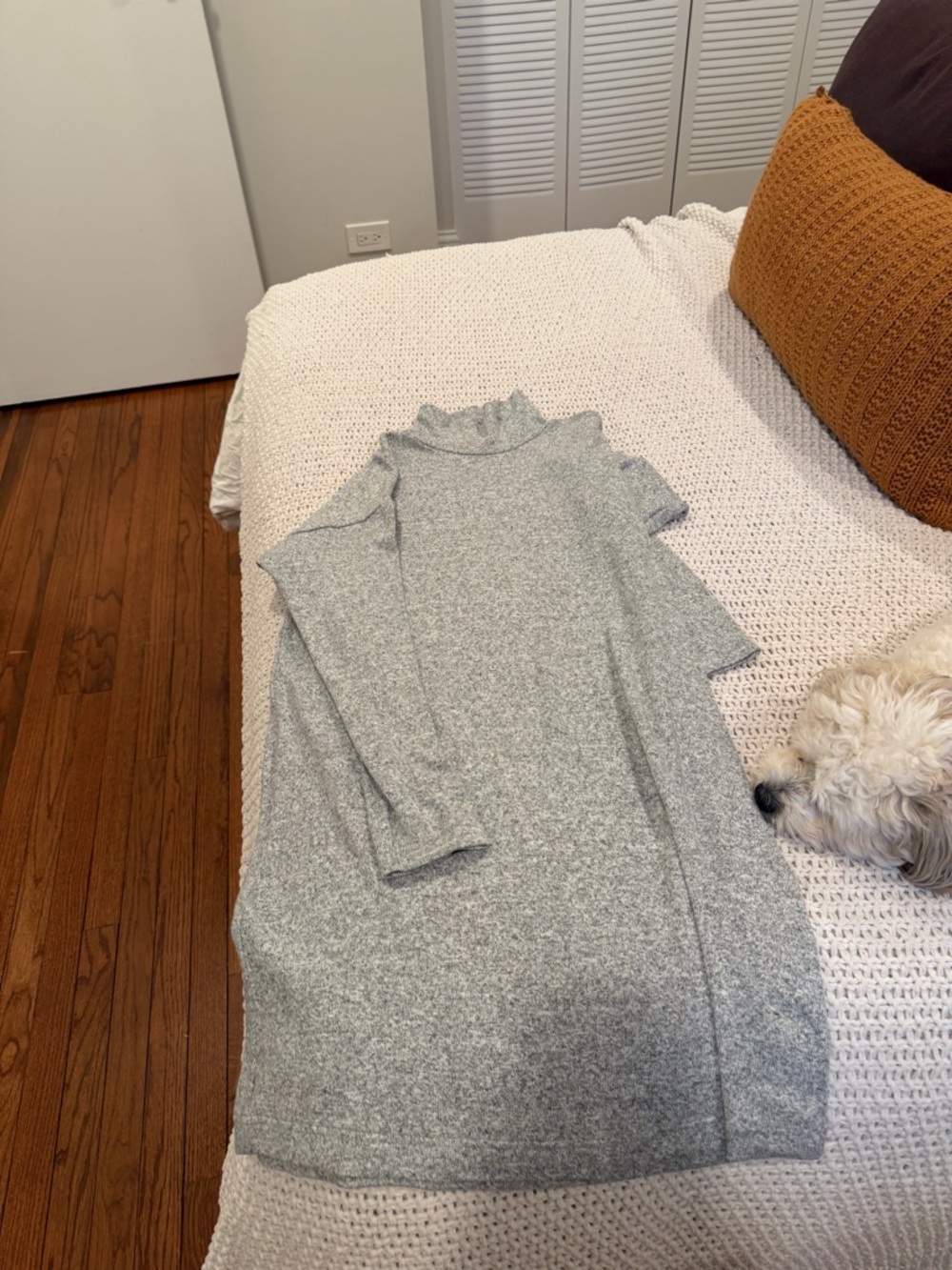 Uniqlo Heather Gray Midi Sweater Dress